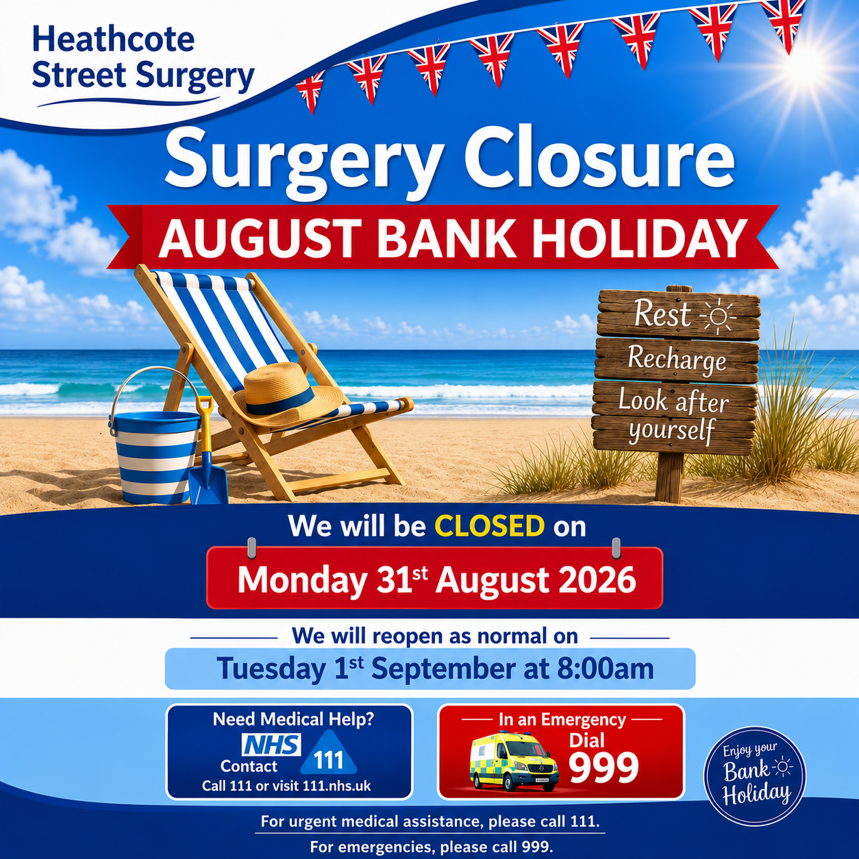 August bank holiday closure